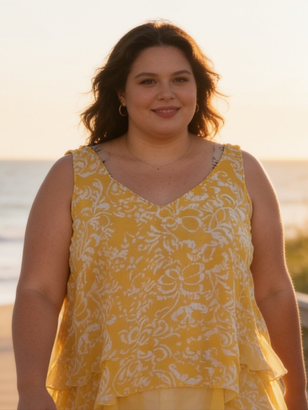 Lane Bryant NWOT Floral Sleeveless Tunic Tank Top 14L